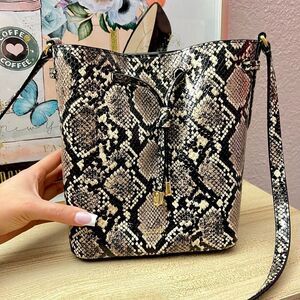 Ralph Lauren Snake Print Mini Debby Drawstring Bag